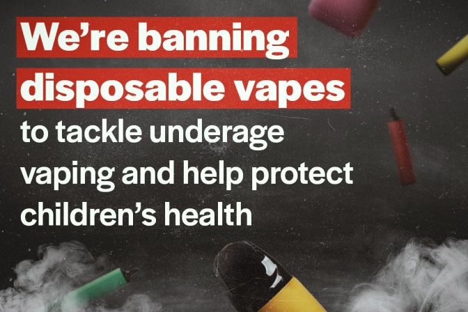 Disposable vapes banned to protect children’s health